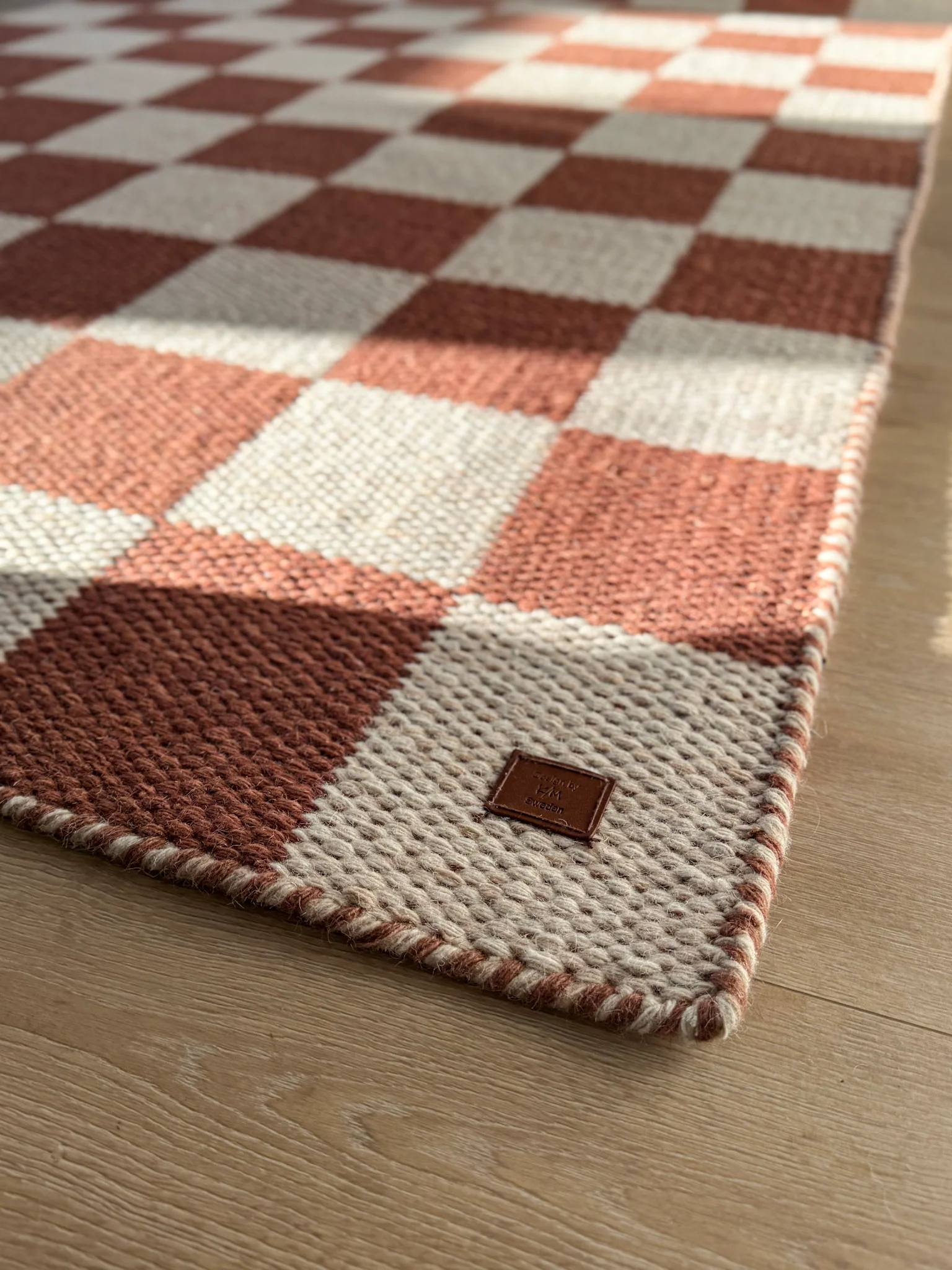 Chessie Terracotta Kvadrat - HandvÀvd Ullmatta - Image 4