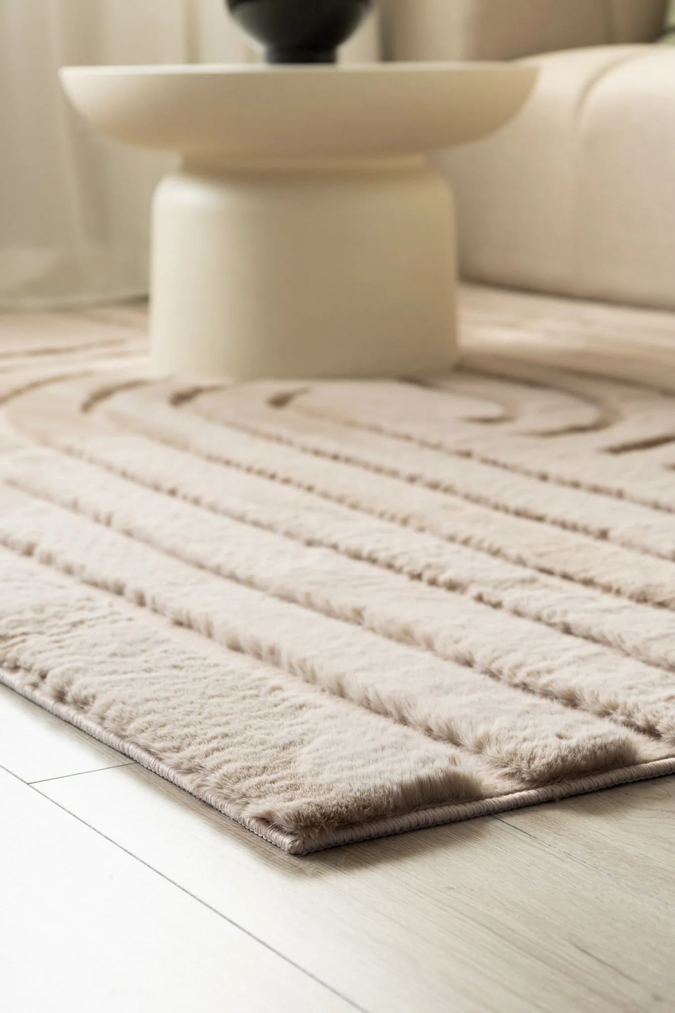 Heaven Modern Taupe - Ryamatta med pälskänsla - Image 3