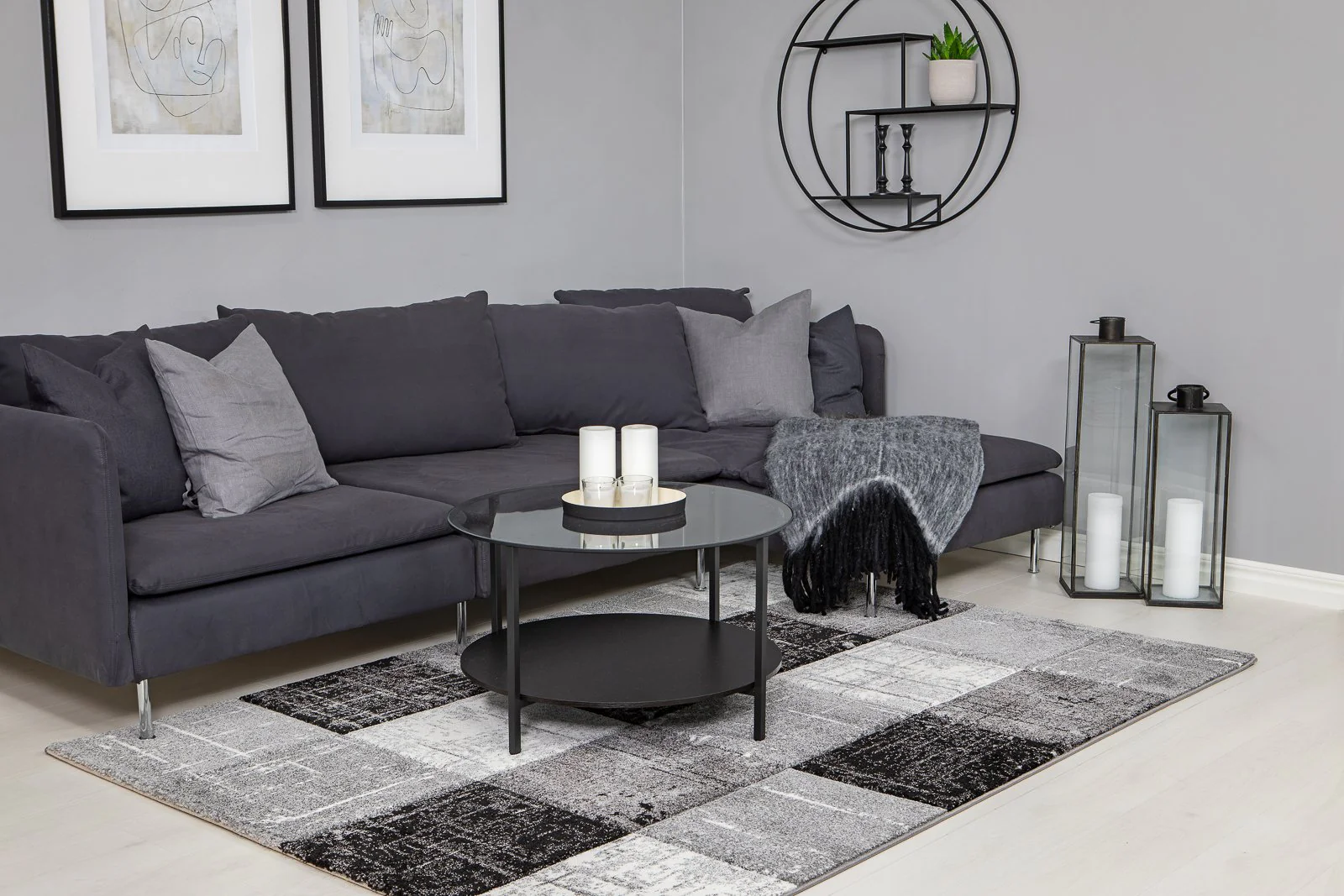 London Square Svart - Rund Matta - Image 7