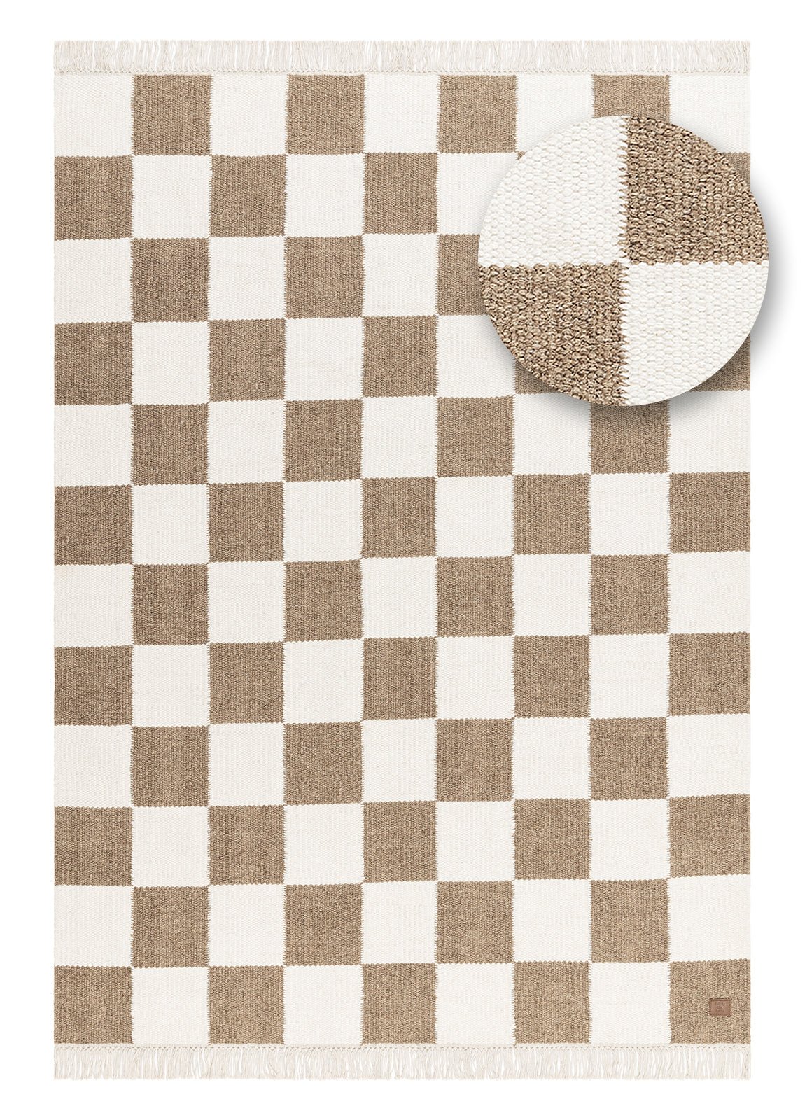 Nordic Check Choklad - HandvÀvd Ullmatta
