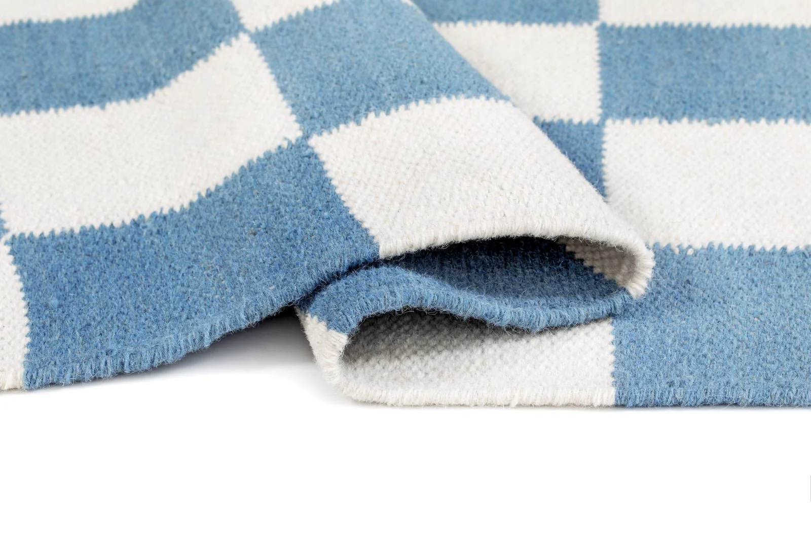 Nordic Check Duvblå - Handvävd Gångmatta - Image 6