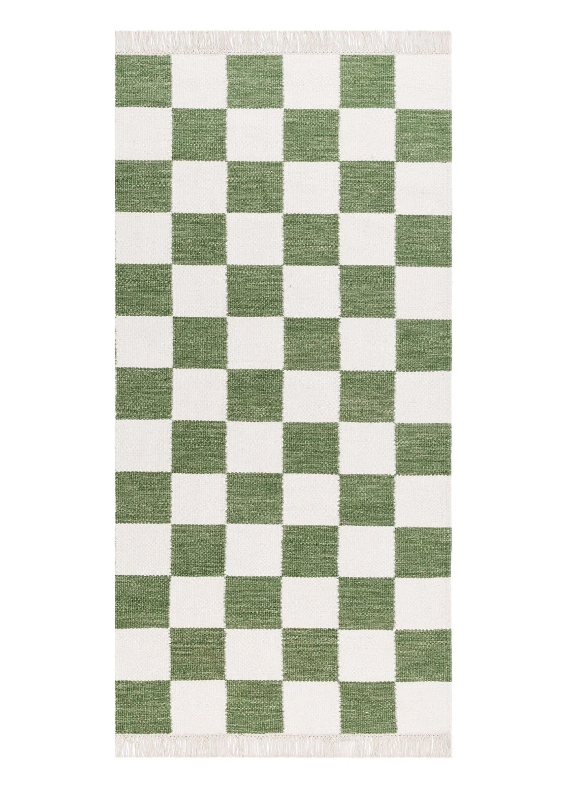 Nordic Check Smaragdgrön - HandvÀvd GÄngmatta