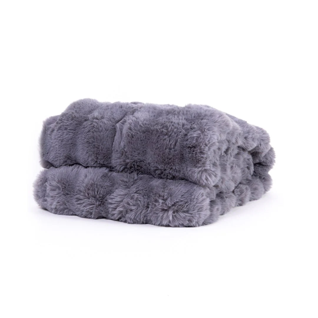 Pläd Bubble Grå - Pläd med Pälskänsla - Image 4
